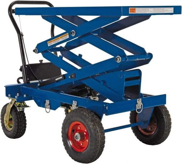 Vestil - 600 Lb Capacity Manual Scissor Elevating Cart - 20-1/2" Platform Length x 40" Platform Width - Exact Tool & Supply