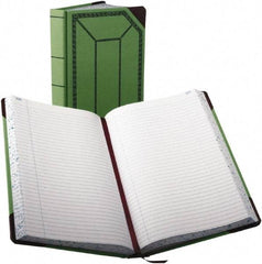Boorum & Pease - 500 Sheet, 7-5/8 x 12-1/2", Record/Account Book - Green & Red - Exact Tool & Supply
