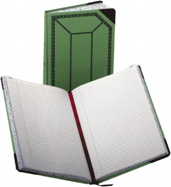 Boorum & Pease - 300 Sheet, 7-5/8 x 12-1/2", Record/Account Book - Green & Red - Exact Tool & Supply