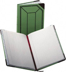 Boorum & Pease - 300 Sheet, 7-5/8 x 12-1/2", Record/Account Book - Green & Red - Exact Tool & Supply