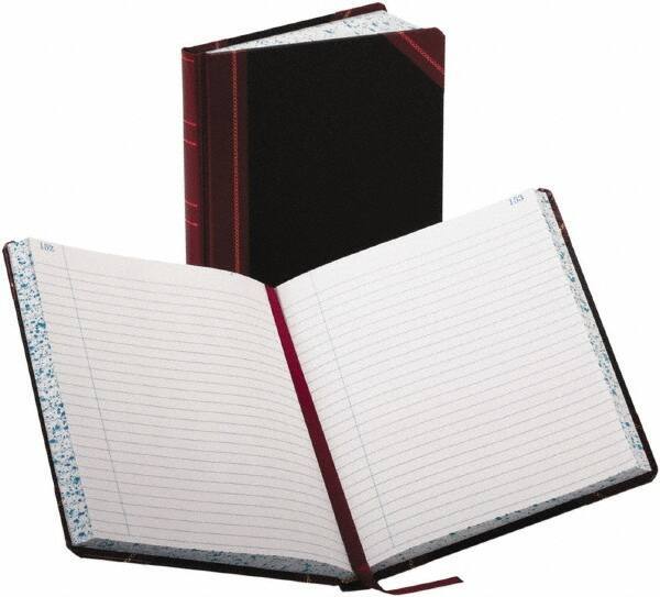 Boorum & Pease - 300 Sheet, 7-5/8 x 9-5/8", Record/Account Book - Black & Red - Exact Tool & Supply