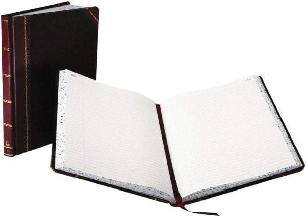 Boorum & Pease - 150 Sheet, 8-1/8 x 10-3/8", Record/Account Book - Black & Red - Exact Tool & Supply