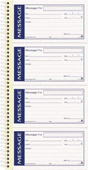 Adams Business Forms - 200 Sheet, 11 x 5-1/4", Call Book - Blue & White - Exact Tool & Supply