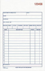 Adams Business Forms - 50 Sheet, 4-3/16 x 7-3/16", Sales Order Book - White - Exact Tool & Supply