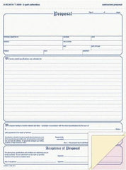 Adams Business Forms - 50 Sheet, 8-1/2 x 11-7/16", Sales Order Book - White, Canary & Pink - Exact Tool & Supply