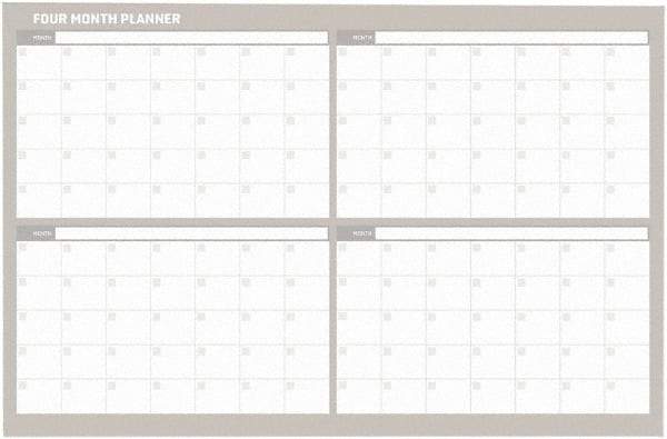 MasterVision - 36 x 48", Wall Calendar - White - Exact Tool & Supply