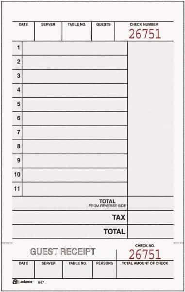 Adams Business Forms - 250 Sheet, 7-1/4 x 4-1/4", Guest Book - White - Exact Tool & Supply