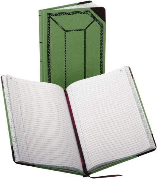 Boorum & Pease - 150 Sheet, 7-5/8 x 12-1/2", Record/Account Book - Green & Red - Exact Tool & Supply