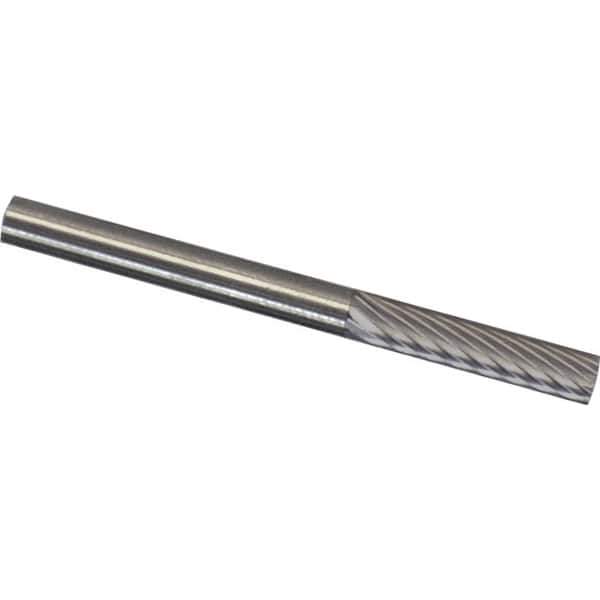 Made in USA - 3mm Cut Diam, 0.2362" Shank Diam, Cylinder Head Chipbreaker Cut Burr - Carbide, 12.7mm LOC, 50mm OAL - Exact Tool & Supply