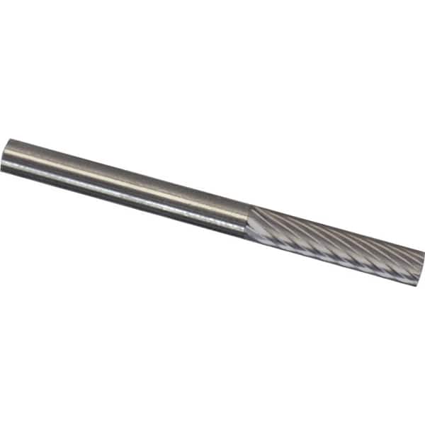 Made in USA - 3/32" Cut Diam, 1/8" Shank Diam, Carbide Chipbreaker Cut Cylinder Burr - Exact Tool & Supply