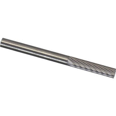 Made in USA - 3/32" Cut Diam, 1/8" Shank Diam, Carbide Chipbreaker Cut Cylinder Burr - Exact Tool & Supply