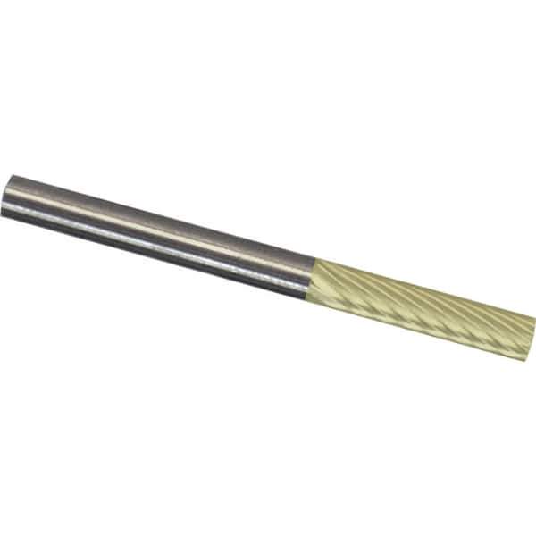 Made in USA - 1/4" Cut Diam, 1/4" Shank Diam, Cylinder Head Aluma Cut Burr - Carbide, 5/8" LOC, 2" OAL - Exact Tool & Supply