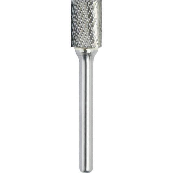 Made in USA - 8mm Cut Diam, 0.2362" Shank Diam, Cylinder Head Double Cut Burr - Carbide, 25mm LOC, 70mm OAL - Exact Tool & Supply