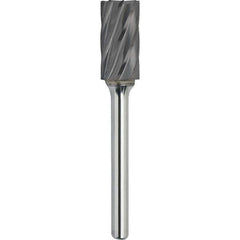 Made in USA - 5/8" Cut Diam, 3/8" Shank Diam, Cylinder Head Aluma Cut Burr - Carbide, 1" LOC, 2-3/4" OAL - Exact Tool & Supply
