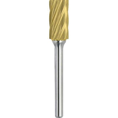 Made in USA - 6.3mm Cut Diam, 0.1181" Shank Diam, Cylinder Head Aluma Cut Burr - Carbide, 12.7mm LOC, 50mm OAL - Exact Tool & Supply