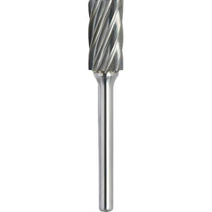 Made in USA - 1" Cut Diam, 3/8" Shank Diam, Cylinder Head Aluma Cut Burr - Carbide, 1" LOC, 3" OAL - Exact Tool & Supply