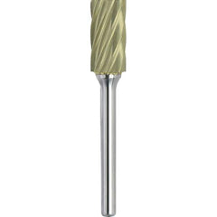 Made in USA - 1" Cut Diam, 1/4" Shank Diam, Cylinder Head Aluma Cut Burr - Carbide, 1" LOC, 2-3/4" OAL - Exact Tool & Supply