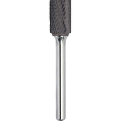 Made in USA - 1/2" Cut Diam, 0.2362" Shank Diam, Cylinder Head Double Cut Burr - Carbide, 25mm LOC, 70mm OAL - Exact Tool & Supply