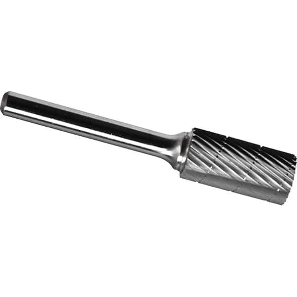 Made in USA - 8mm Cut Diam, 0.2362" Shank Diam, Cylinder Head Chipbreaker Cut Burr - Carbide, 25mm LOC, 70mm OAL - Exact Tool & Supply