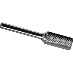 Made in USA - 8mm Cut Diam, 0.2362" Shank Diam, Cylinder Head Chipbreaker Cut Burr - Carbide, 25mm LOC, 70mm OAL - Exact Tool & Supply