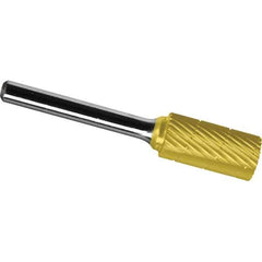 Made in USA - 1/2" Cut Diam, 3/8" Shank Diam, Cylinder Head Chipbreaker Cut Burr - Carbide, 1" LOC, 2-3/4" OAL - Exact Tool & Supply