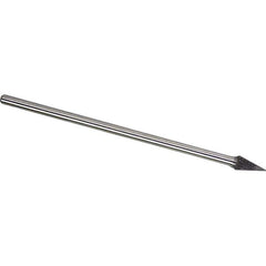 Made in USA - 1/2" Cut Diam, 1/4" Shank Diam, Cone Head Double Cut Burr - Carbide, 7/8" LOC, 6-7/8" OAL - Exact Tool & Supply