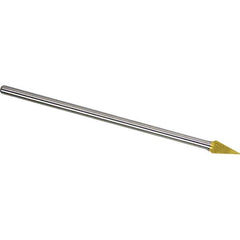 Made in USA - 1/2" Cut Diam, 1/4" Shank Diam, Cone Head Double Cut Burr - Carbide, 7/8" LOC, 6-7/8" OAL - Exact Tool & Supply