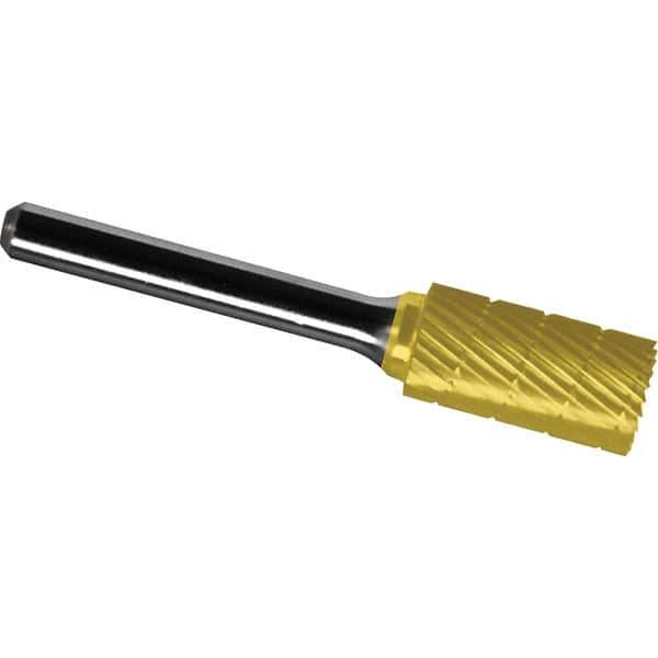 Made in USA - 8mm Cut Diam, 0.2362" Shank Diam, Cylinder Head Chipbreaker Cut Burr - Carbide, 25mm LOC, 70mm OAL - Exact Tool & Supply