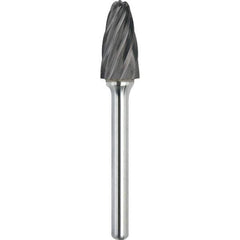 Made in USA - 5/8" Cut Diam, 3/8" Shank Diam, Tree with Radius Head Aluma Cut Burr - Carbide, 1" LOC, 2-3/4" OAL - Exact Tool & Supply