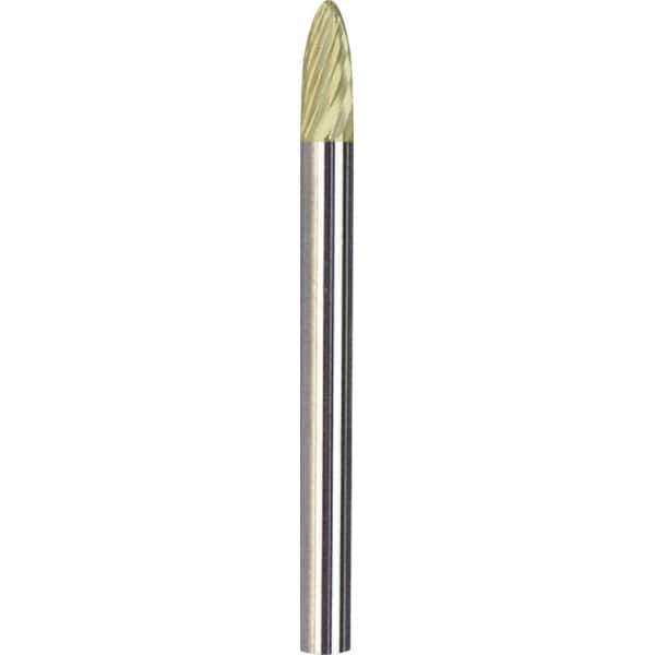 Made in USA - 1/8" Cut Diam, 1/4" Shank Diam, Tree with Radius Head Aluma Cut Burr - Carbide, 1/2" LOC, 2" OAL - Exact Tool & Supply