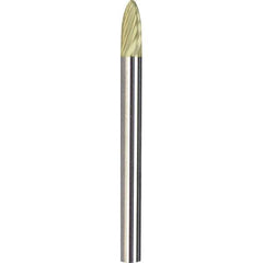 Made in USA - 1/8" Cut Diam, 1/4" Shank Diam, Tree with Radius Head Aluma Cut Burr - Carbide, 1/2" LOC, 2" OAL - Exact Tool & Supply