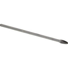 Made in USA - 1/2" Cut Diam, 0.2362" Shank Diam, Tree with Radius Head Single Cut Burr - Carbide, 25mm LOC, 175mm OAL - Exact Tool & Supply