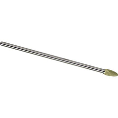 Made in USA - 1/2" Cut Diam, 1/4" Shank Diam, Tree with Radius Head Single Cut Burr - Carbide, 1" LOC, 7" OAL - Exact Tool & Supply