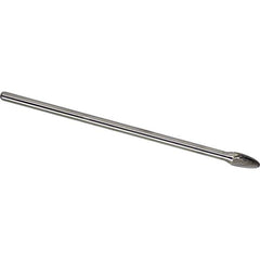 Made in USA - 3/8" Cut Diam, 1/4" Shank Diam, Tree with Radius Head Single Cut Burr - Carbide, 3/4" LOC, 6-3/4" OAL - Exact Tool & Supply