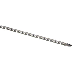 Made in USA - 1/2" Cut Diam, 1/4" Shank Diam, Flame Head Single Cut Burr - Carbide, 1-1/4" LOC, 7-1/4" OAL - Exact Tool & Supply