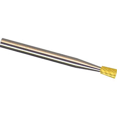 Made in USA - 6mm Cut Diam, 0.2362" Shank Diam, Inverted Cone Head Aluma Cut Burr - Carbide, 8mm LOC, 50mm OAL - Exact Tool & Supply