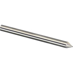 Made in USA - 1/4" Cut Diam, 1/4" Shank Diam, Cone Head Diamond Cut Burr - Carbide, 3/16" LOC, 2" OAL - Exact Tool & Supply