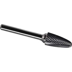 Made in USA - 3/4" Cut Diam, 3/8" Shank Diam, Tree with Radius Head Chipbreaker Cut Burr - Carbide, 1-1/2" LOC, 3-1/4" OAL - Exact Tool & Supply