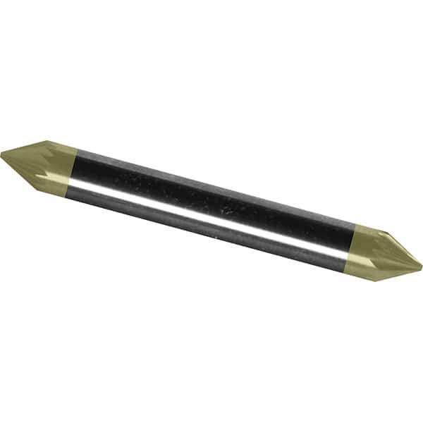Made in USA - 1/4" Cut Diam, 1/4" Shank Diam, Cone Head Double Cut Burr - Carbide, 3/16" LOC, 2" OAL - Exact Tool & Supply
