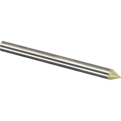 Made in USA - 1/4" Cut Diam, 1/4" Shank Diam, Cone Head Diamond Cut Burr - Carbide, 3/16" LOC, 2" OAL - Exact Tool & Supply