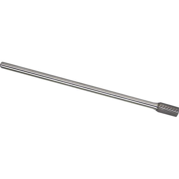Made in USA - 1/4" Cut Diam, 1/4" Shank Diam, Cylinder Head Chipbreaker Cut Burr - Carbide, 5/8" LOC, 6-3/4" OAL - Exact Tool & Supply