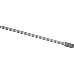 Made in USA - 1/2" Cut Diam, 0.2362" Shank Diam, Cylinder Head Single Cut Burr - Carbide, 25mm LOC, 175mm OAL - Exact Tool & Supply
