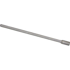 Made in USA - 1/4" Cut Diam, 1/4" Shank Diam, Cylinder Head Chipbreaker Cut Burr - Carbide, 5/8" LOC, 6-3/4" OAL - Exact Tool & Supply