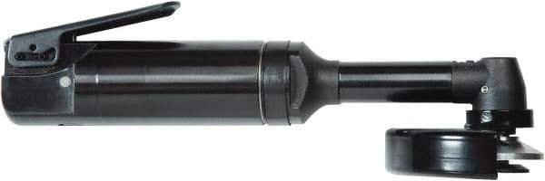 Chicago Pneumatic - 4" Wheel Diam, 13,500 RPM, Pneumatic Angle & Disc Grinder - 3/8-24 Spindle, 8.2 CFM, Side Exhaust - Exact Tool & Supply