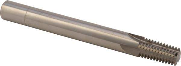 Scientific Cutting Tools - 1/4-18, 3/8-18 Thread, 3/8" Shank Diam, Bright Coating, Solid Carbide Straight Flute Thread Mill - 4 Flutes, 3-1/2" OAL, 1/4" Min Noml Diameter - Exact Tool & Supply