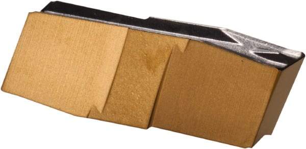 Iscar - 300020GIP E Grade IC830, 3mm Cutting Width Carbide Grooving Insert - 1.8mm Max Depth of Cut, Neutral, 0.2mm Corner Radius, TiAlN Finish - Exact Tool & Supply