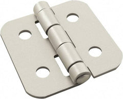 80/20 Inc. - 2" Long x 2" Wide x 1.98mm Thick, Aluminum Door Hinge - Aluminum, Clear Anodized Finish - Exact Tool & Supply
