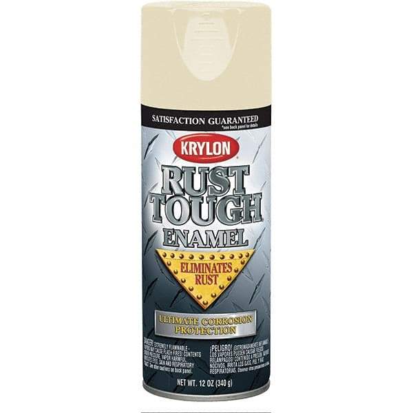 Krylon - Almond (Color), Gloss, Rust Proof Enamel Spray Paint - 25 Sq Ft per Can, 12 oz Container, Use on Wood, Metal - Exact Tool & Supply