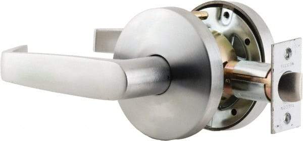 Falcon - Entrance Lever Lockset for 1-3/8 to 1-7/8" Thick Doors - 2-3/4" Back Set, SFIC Cylinder, Stainless Steel, Satin Chrome Finish - Exact Tool & Supply