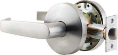 Falcon - Entrance Lever Lockset for 1-3/8 to 1-7/8" Thick Doors - 2-3/4" Back Set, SFIC Cylinder, Stainless Steel, Satin Chrome Finish - Exact Tool & Supply
